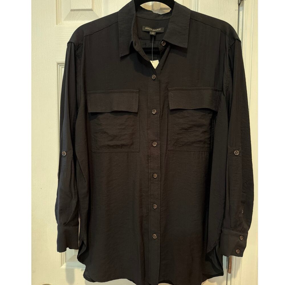 Banana Republic Black Utility Shirt-NWT- Size S  68A-92A